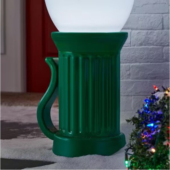 HOME ACCENTS HOLIDAYS 3 Ft Battery Operated LED Jumbo Bulb Blow Mold White - Picture 4 of 5